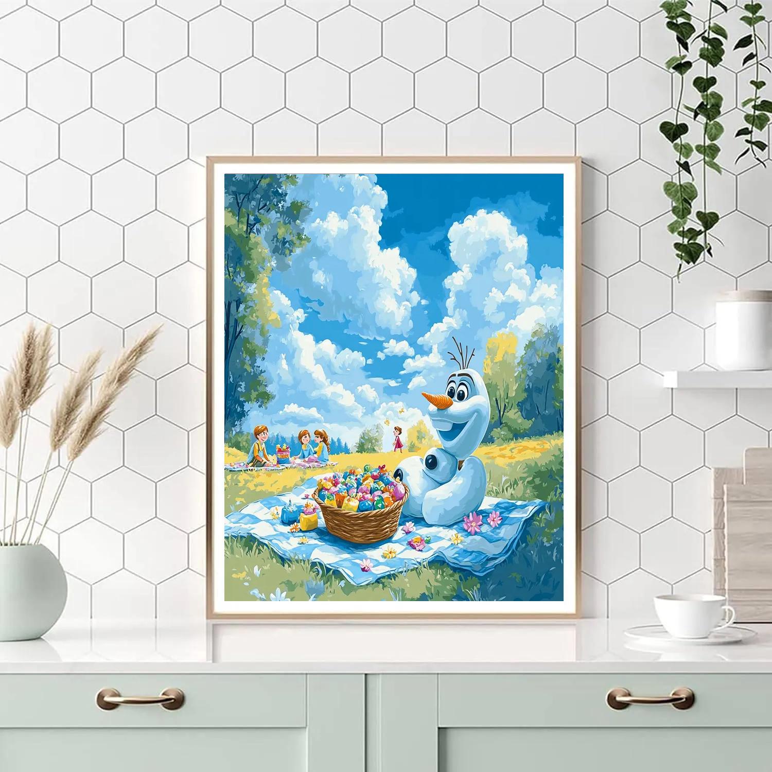 Olaf Sunny Picnic Disney Inspired Paint by numbers kits