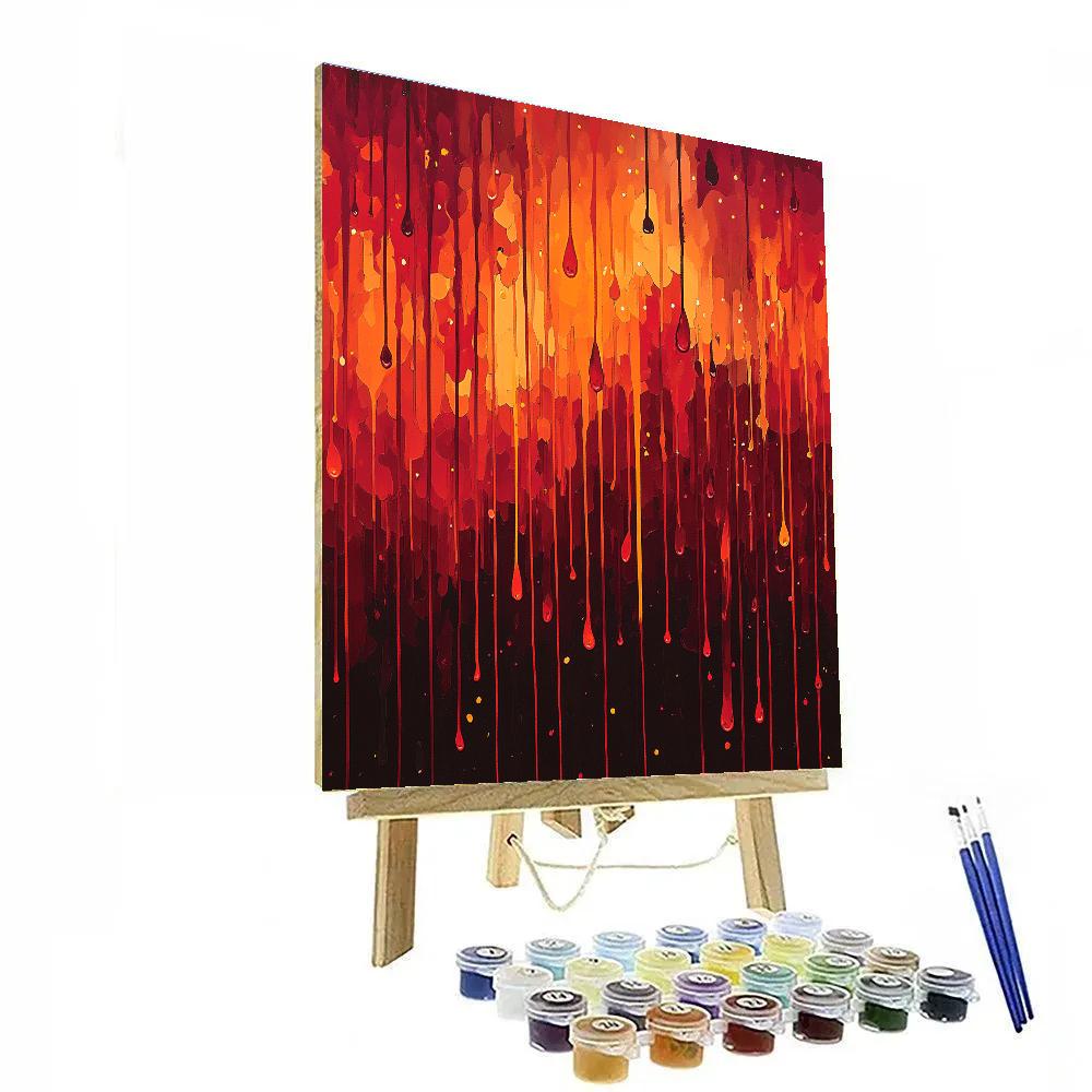 Jackson Pollock Inspired Volcanic Ember Field Paint by numbers art