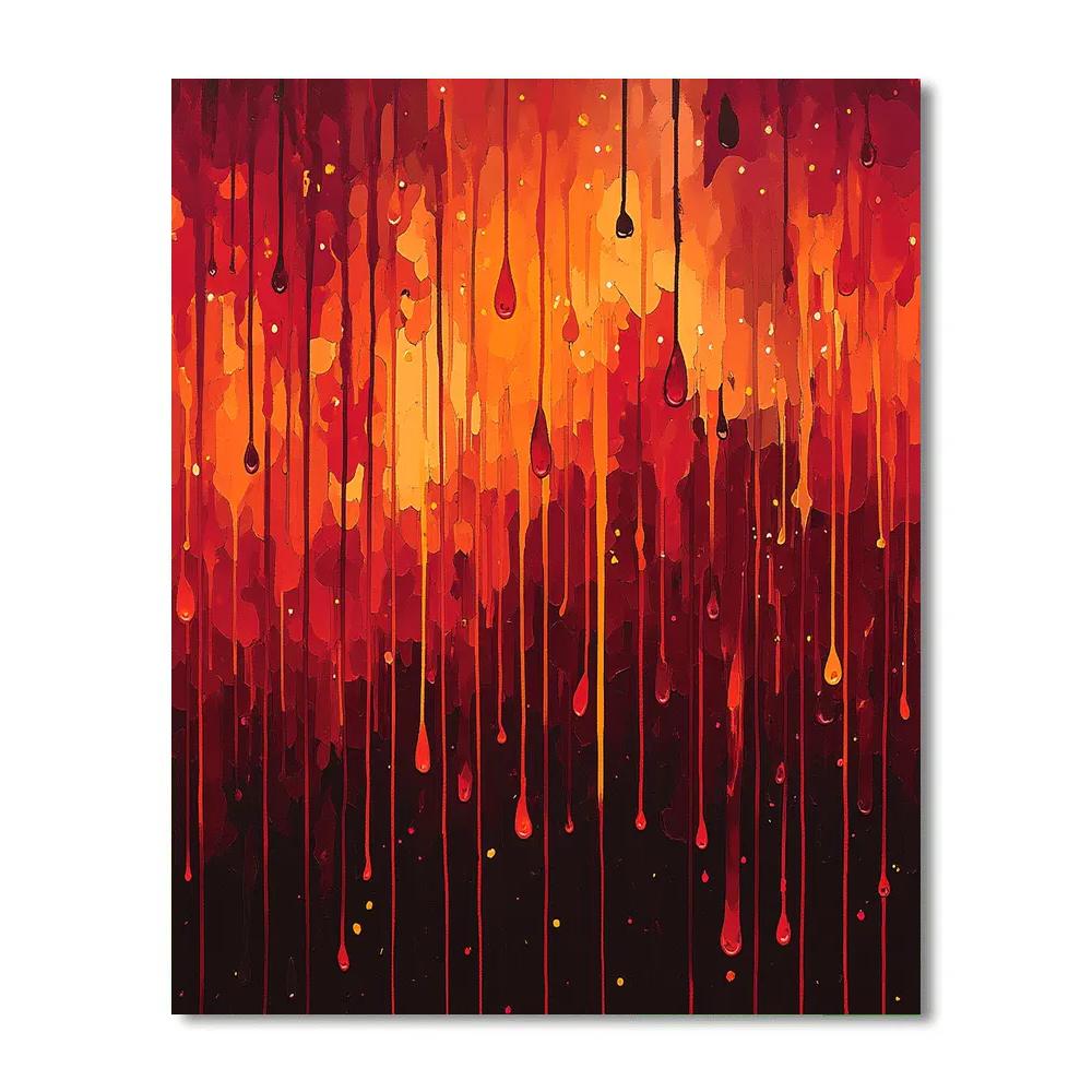 Jackson Pollock Inspired Volcanic Ember Field Paint by numbers art