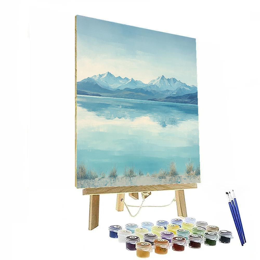 Claude Monet Inspired Cool Morning Over Alpine Inspired Lake Painting by numbers kit
