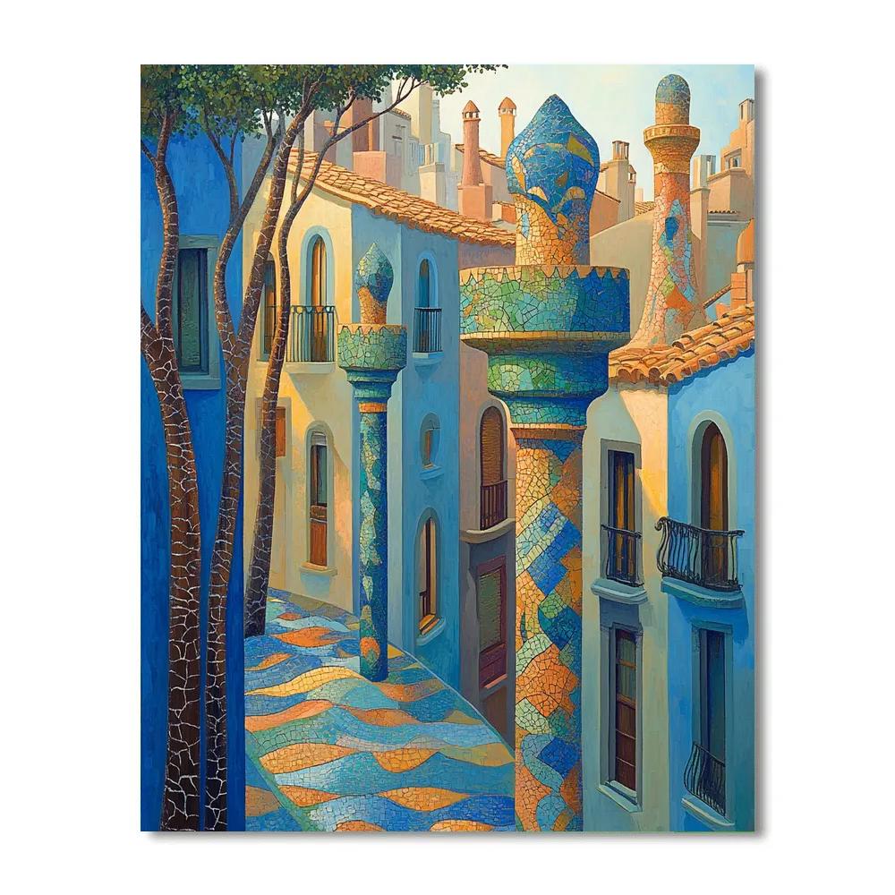 Gaudi Inspired Organic City Street Numbered painting kits