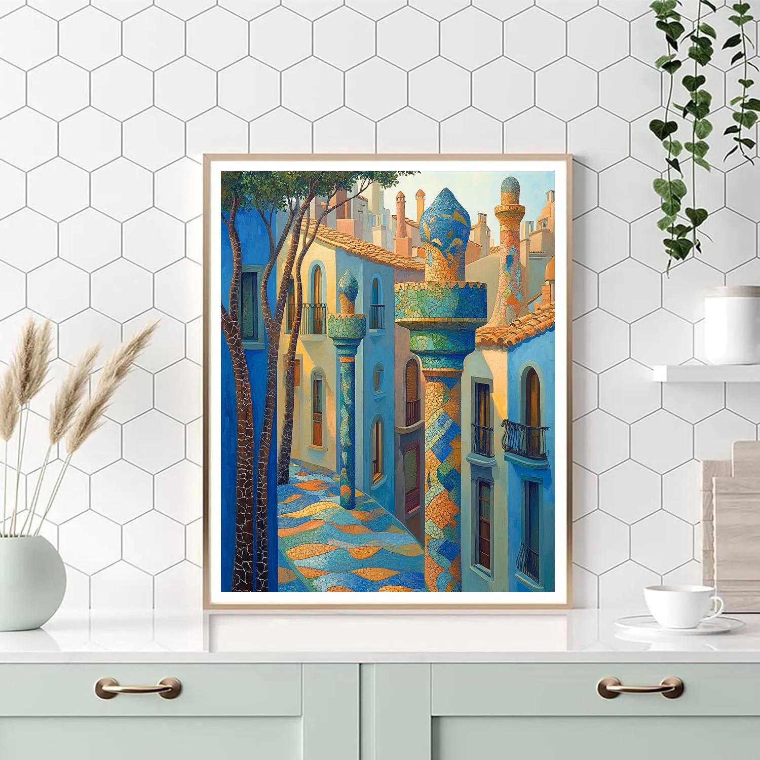 Gaudi Inspired Organic City Street Numbered painting kits