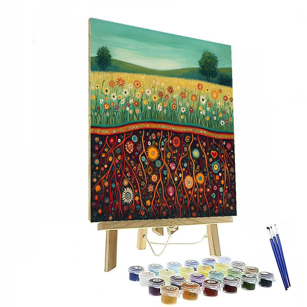 Frida Kahlo Inspired Luminous Roots Of Memory paint by number