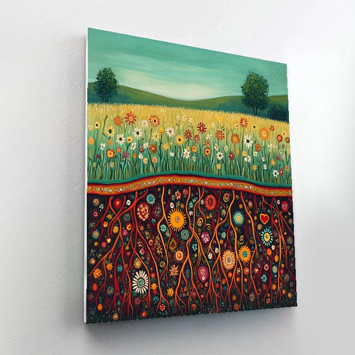 Frida Kahlo Inspired Luminous Roots Of Memory paint by number