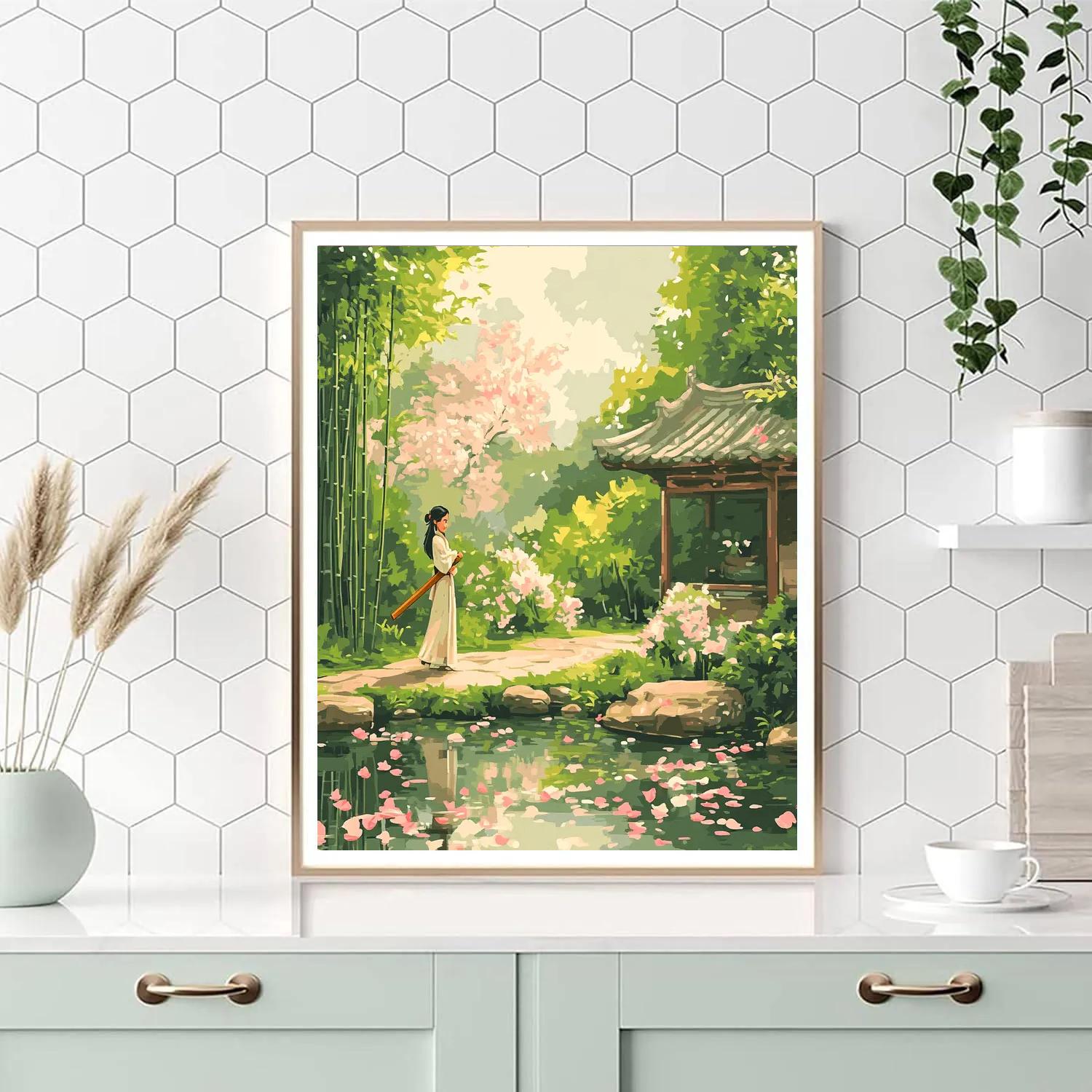 Mulan Training Garden Disney Inspired Number painting