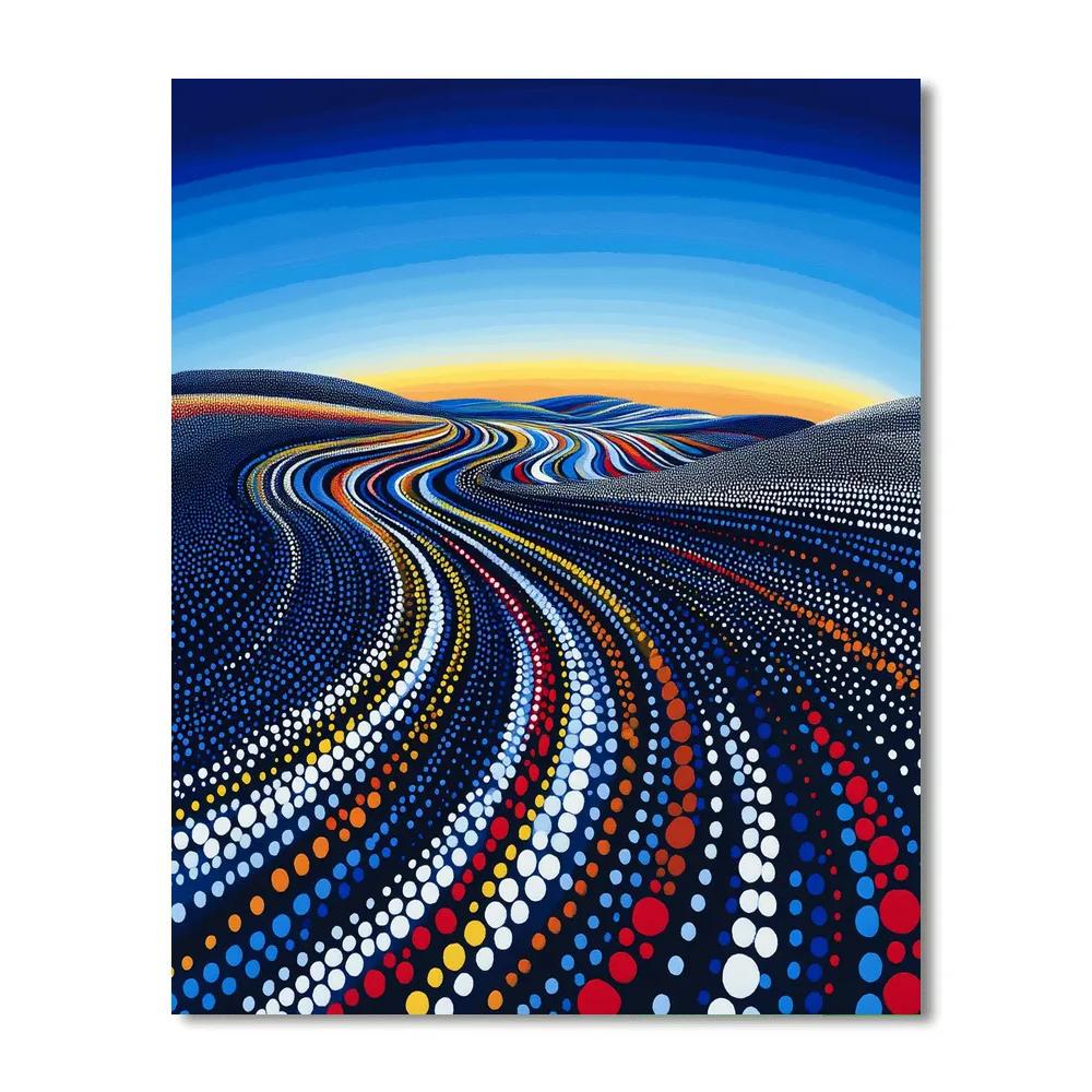Yayoi Kusama Inspired Pulsating Horizon Of Waves paint by numbers