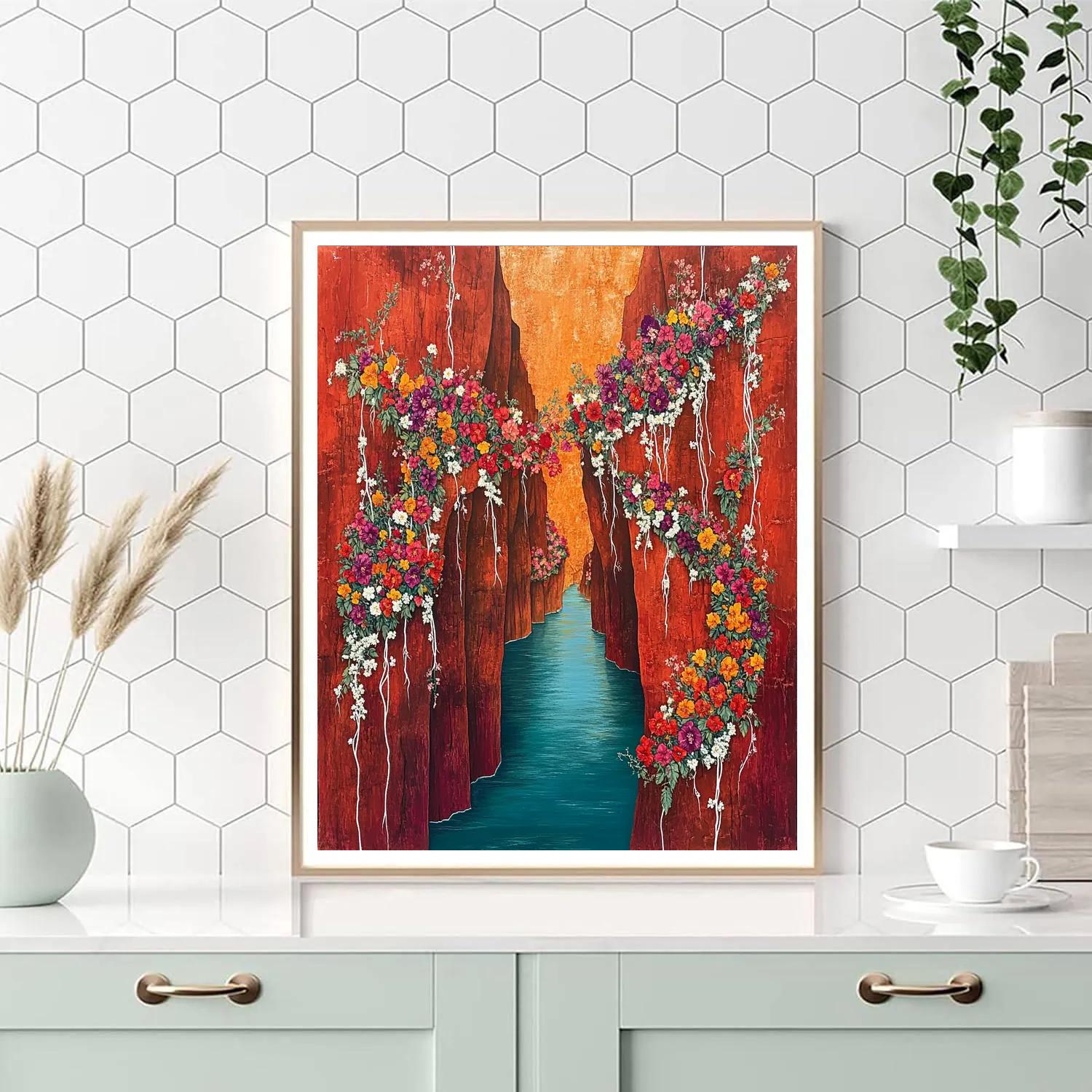 Frida Kahlo Inspired Canyon Of Blooming Scars DIY paint by numbers