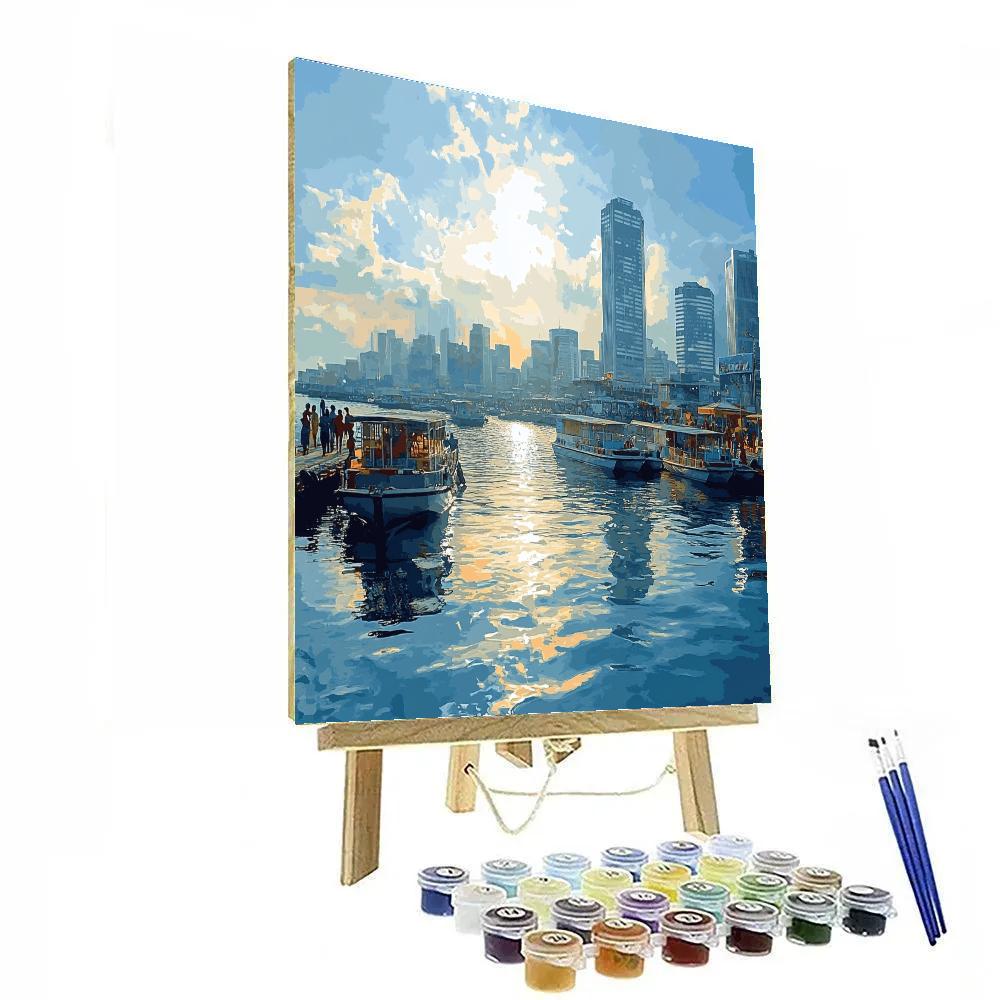 Lagos Marina And Skyline Lagos Nigeria painting number kit