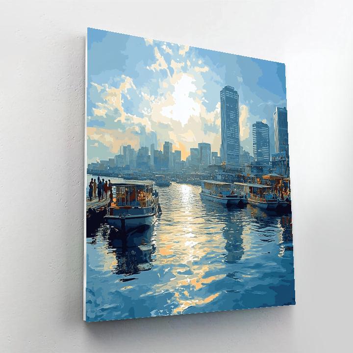 Lagos Marina And Skyline Lagos Nigeria painting number kit