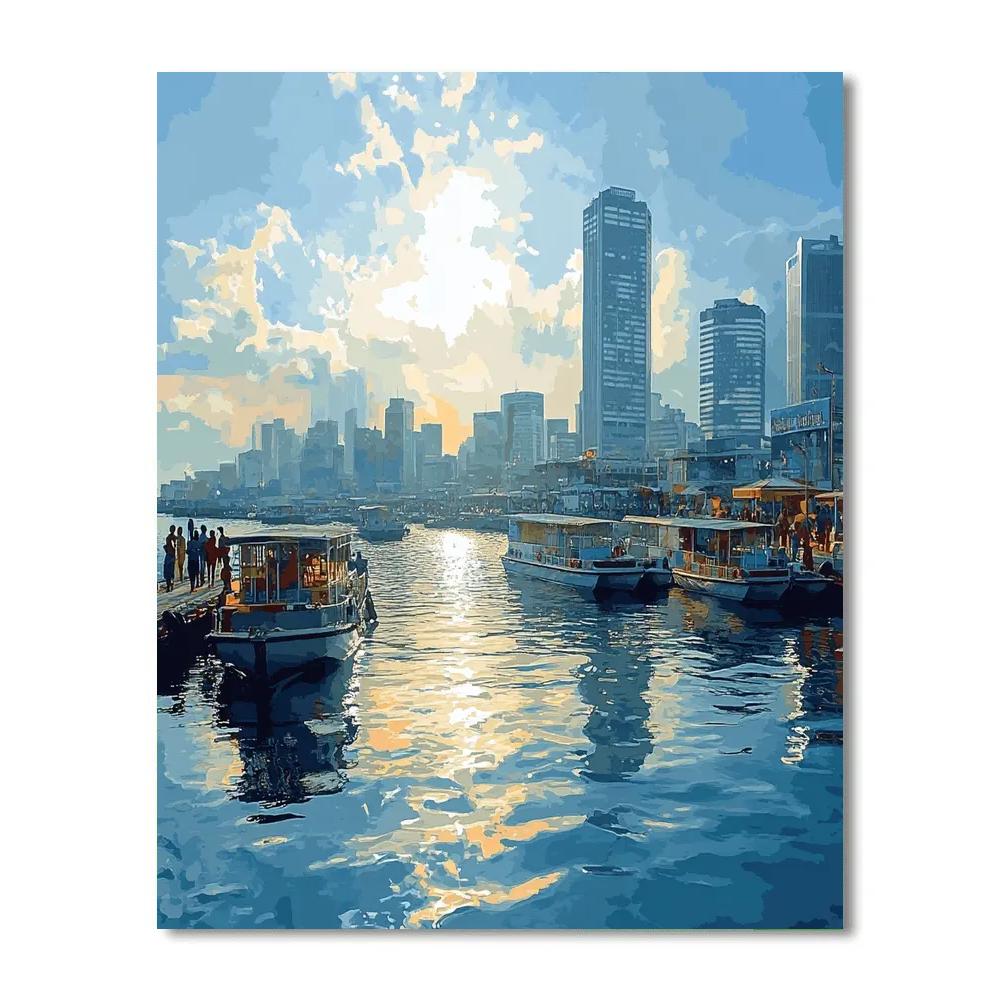 Lagos Marina And Skyline Lagos Nigeria painting number kit