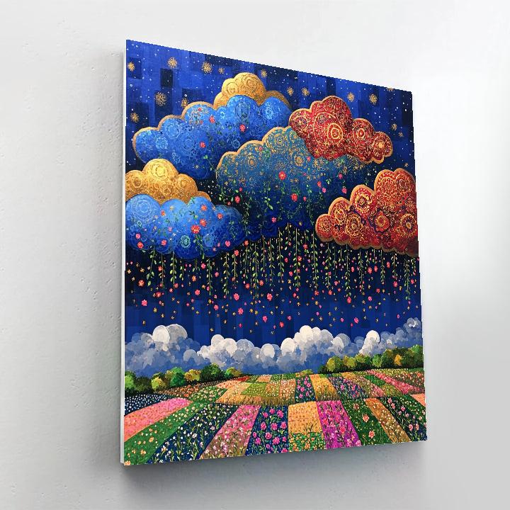 Frida Kahlo Inspired Sky Of Weeping Clouds paint by color