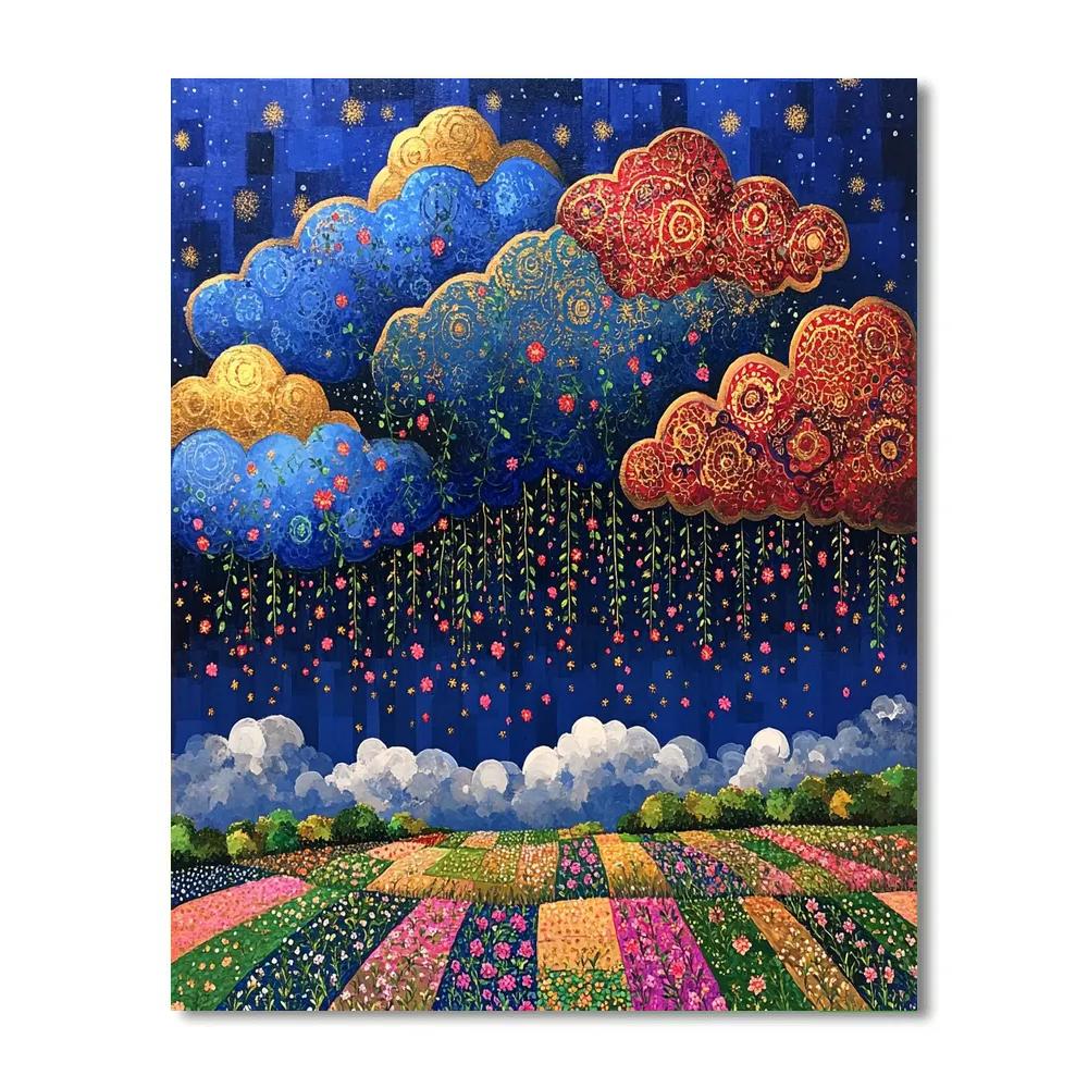 Frida Kahlo Inspired Sky Of Weeping Clouds paint by color