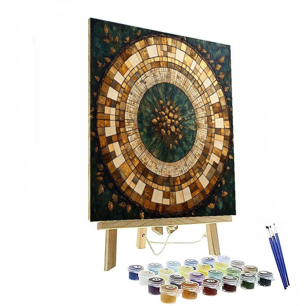 Gustav Klimt Inspired Enchanted Golden Tree Rings paint by number