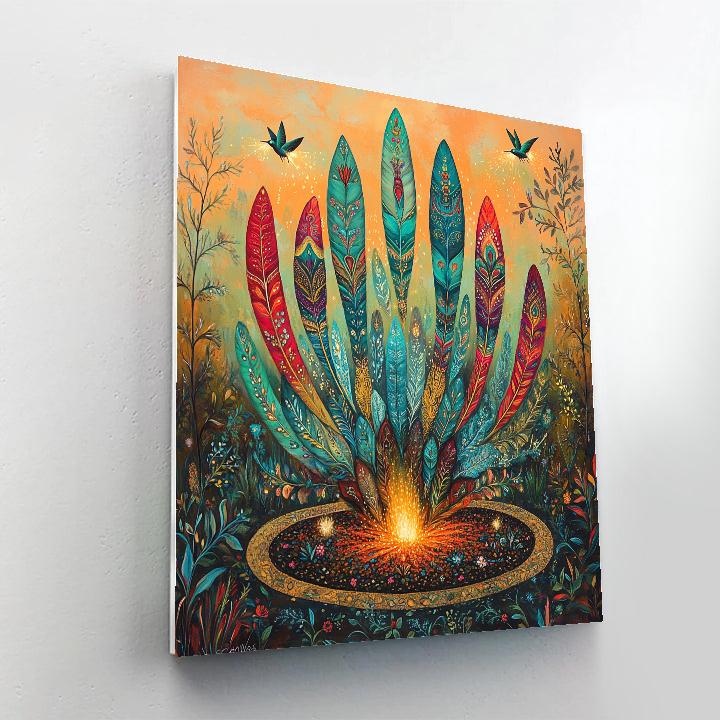 Frida Kahlo Inspired Garden Of Reborn Feathers DIY paint by numbers