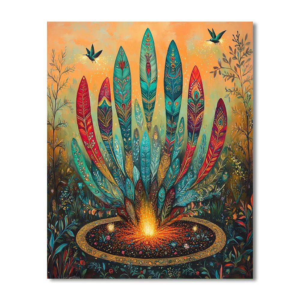 Frida Kahlo Inspired Garden Of Reborn Feathers DIY paint by numbers