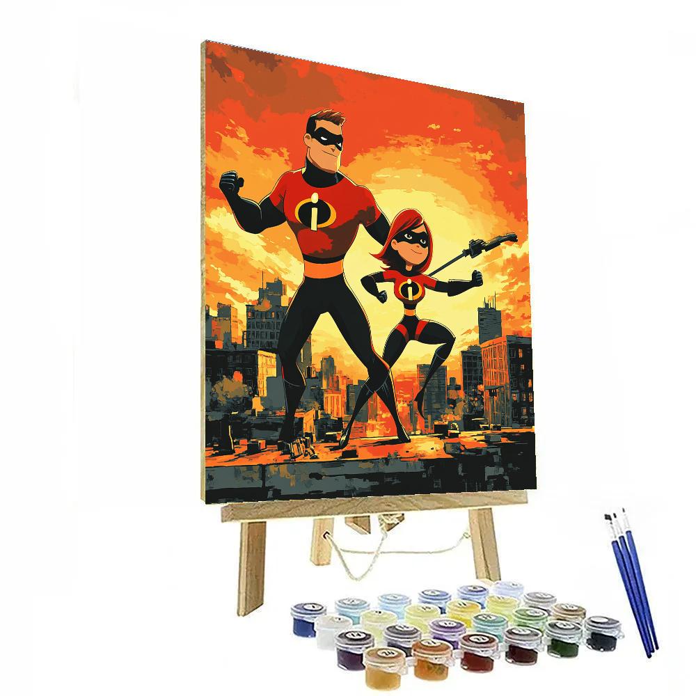The Incredibles Family Team Disney Inspired Painting by numbers kit