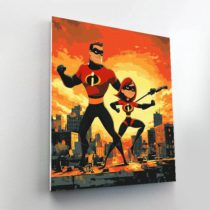 The Incredibles Family Team Disney Inspired Painting by numbers kit