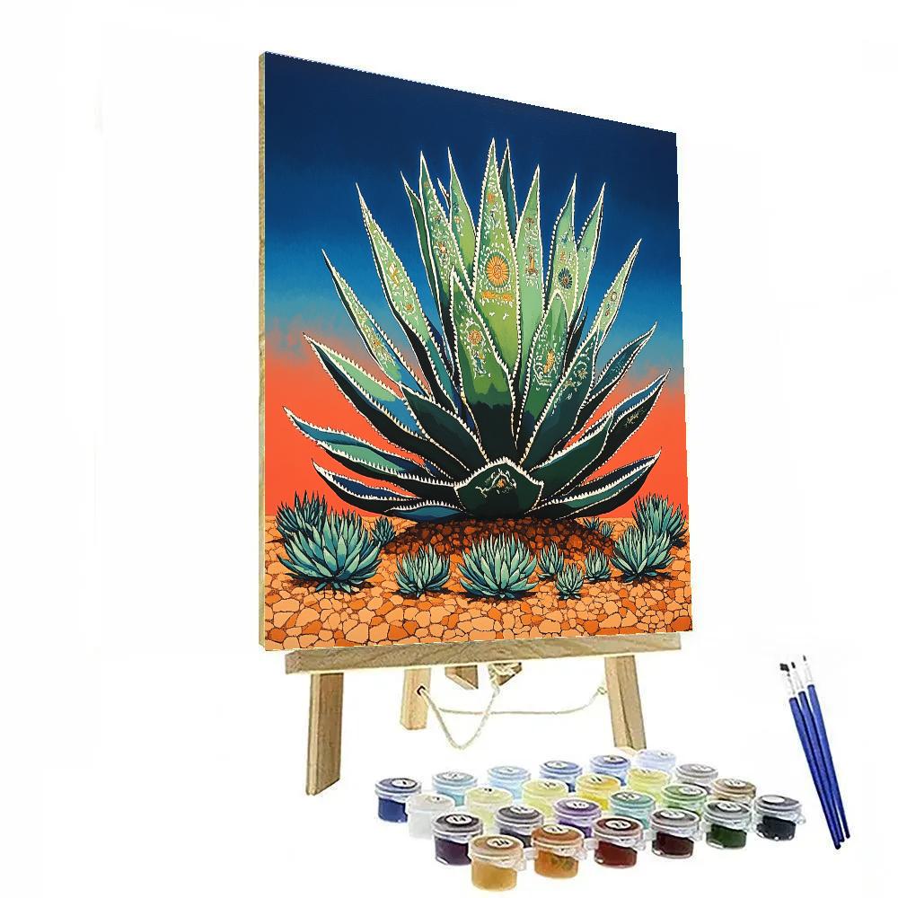 Frida Kahlo Inspired Agave Crown Of The Earth paint by color