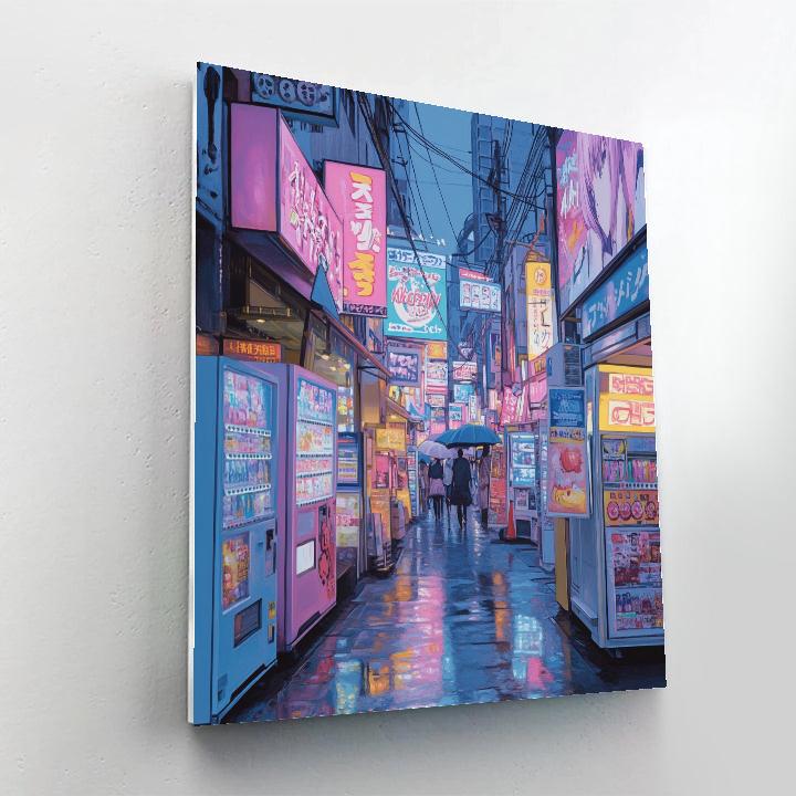 Neon Alleys Of Akihabara District Tokyo Japan paint by color