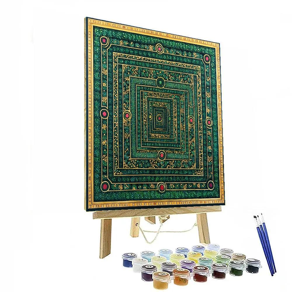 Gustav Klimt Inspired Golden Garden Labyrinth Paint by numbers art