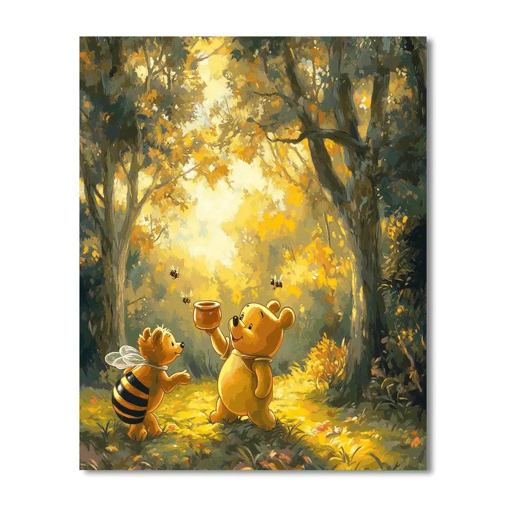 Winnie The Pooh Honey Hunt Disney Inspired paint by color
