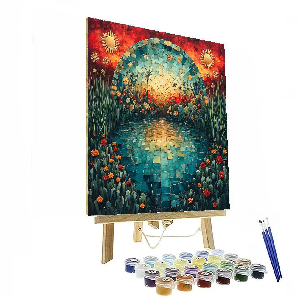 Frida Kahlo Inspired Lake Of Broken Reflections paint by number