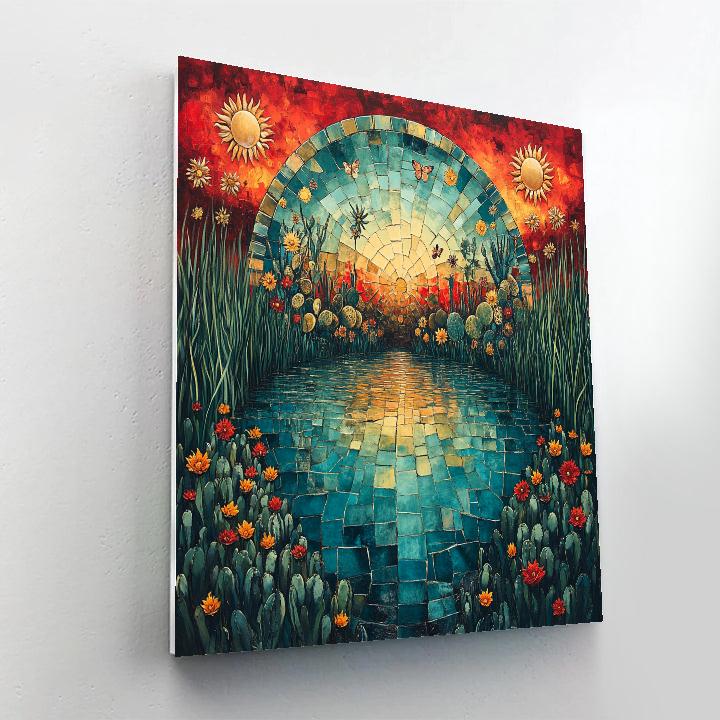 Frida Kahlo Inspired Lake Of Broken Reflections paint by number