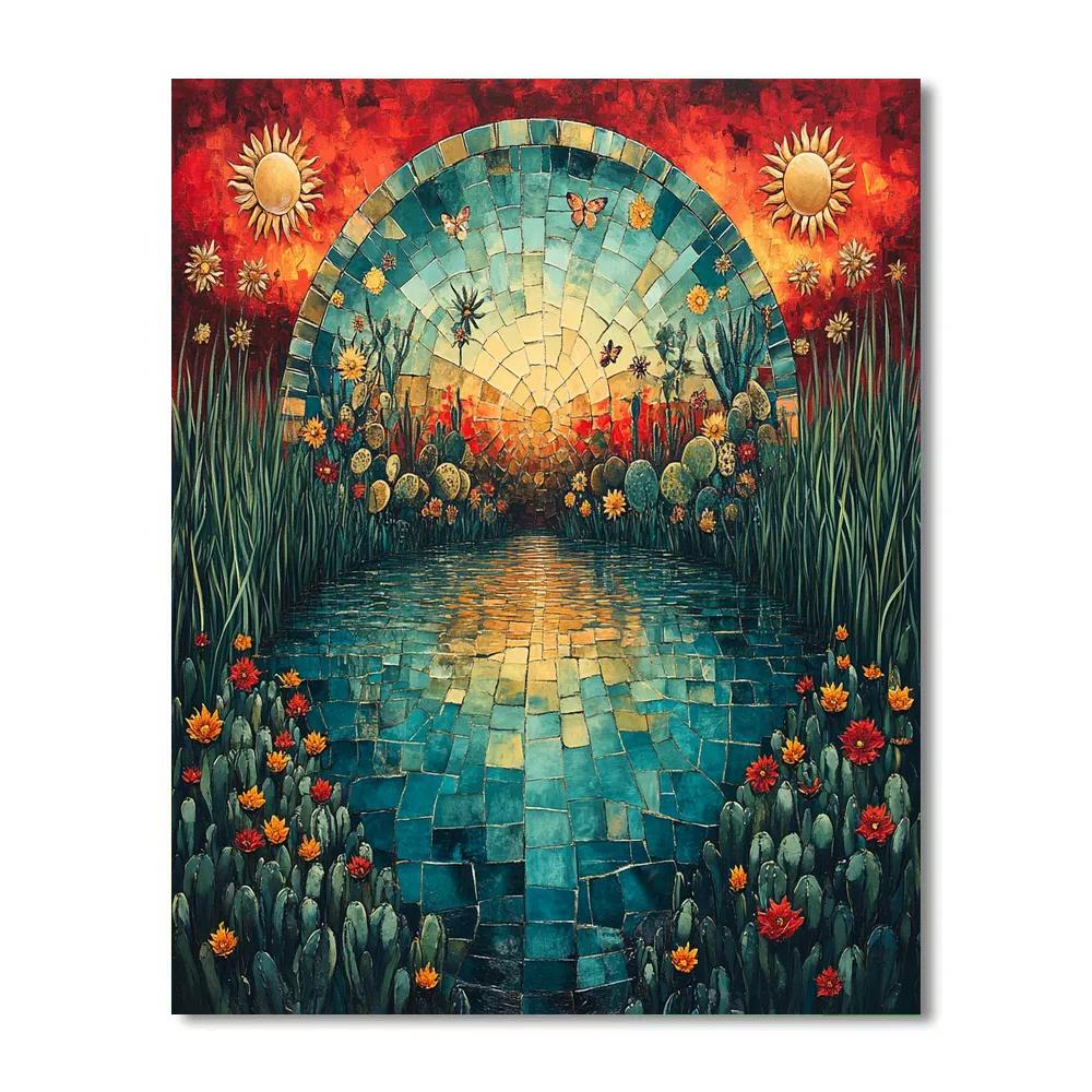 Frida Kahlo Inspired Lake Of Broken Reflections paint by number