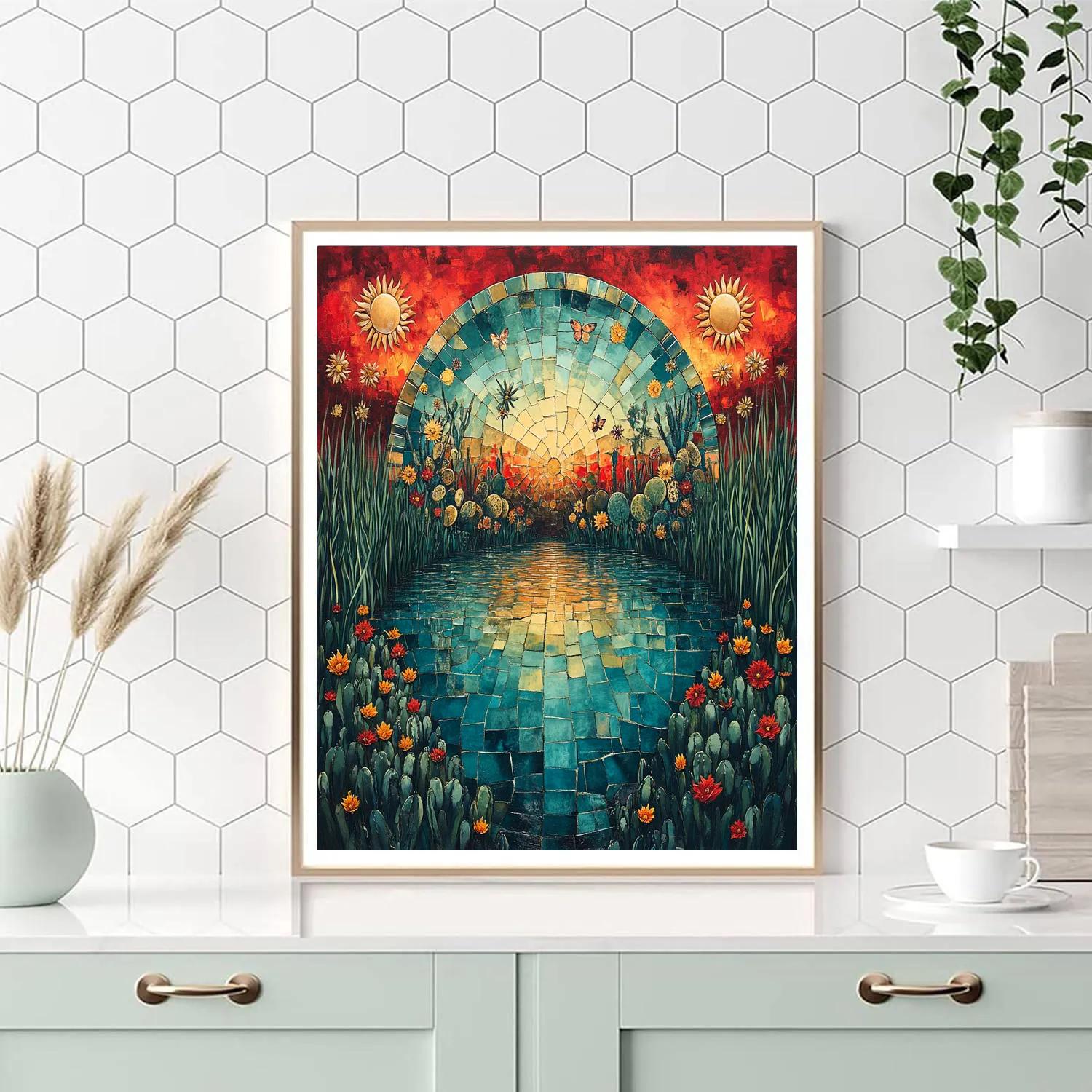 Frida Kahlo Inspired Lake Of Broken Reflections paint by number