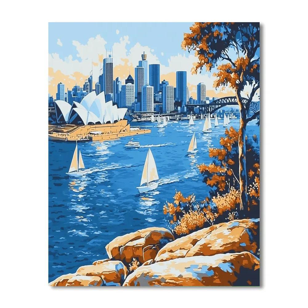 Sydney Skyline From Mrs Macquaries Chair Sydney Australia paint by number
