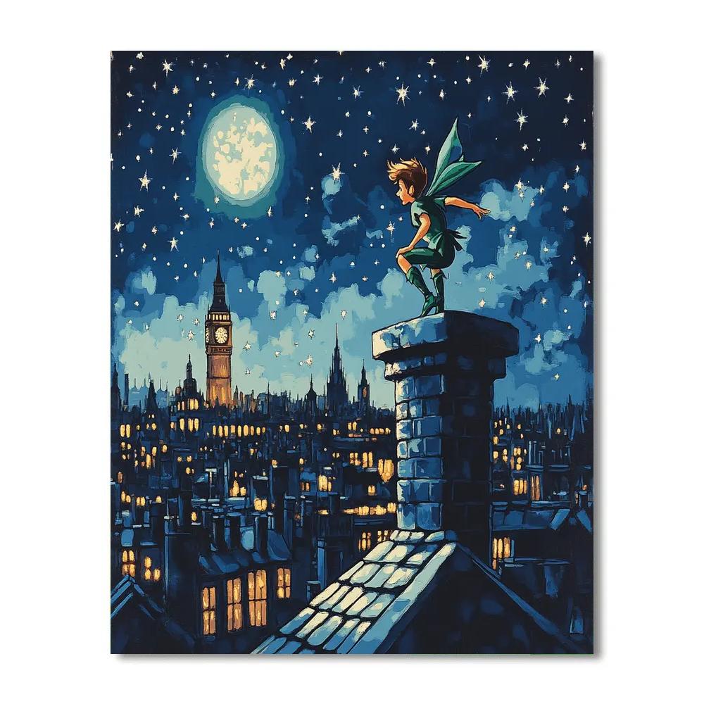 Peter Pan London Rooftop Disney Inspired paint by numbers
