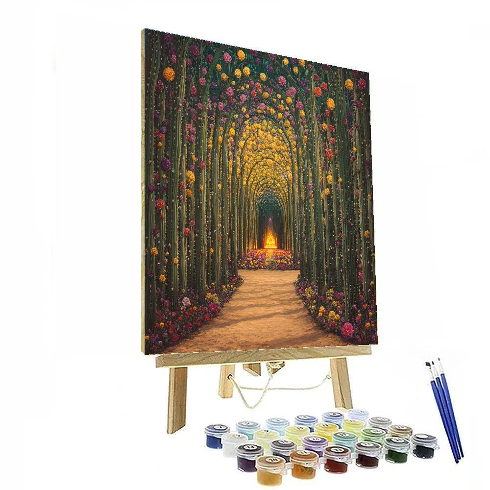 Frida Kahlo Inspired Cathedral Of Cacti Flowers painting number kit