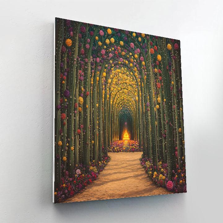 Frida Kahlo Inspired Cathedral Of Cacti Flowers painting number kit