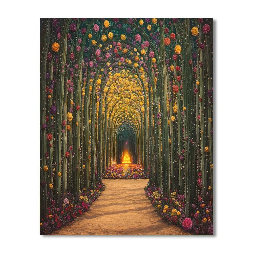 Frida Kahlo Inspired Cathedral Of Cacti Flowers painting number kit