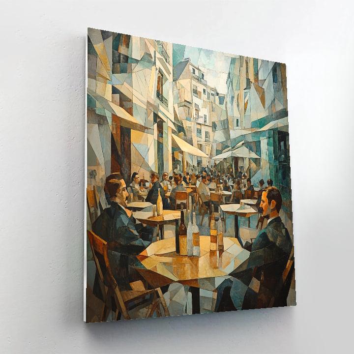 Picasso Inspired Cubist Cafe Terrace paint by color