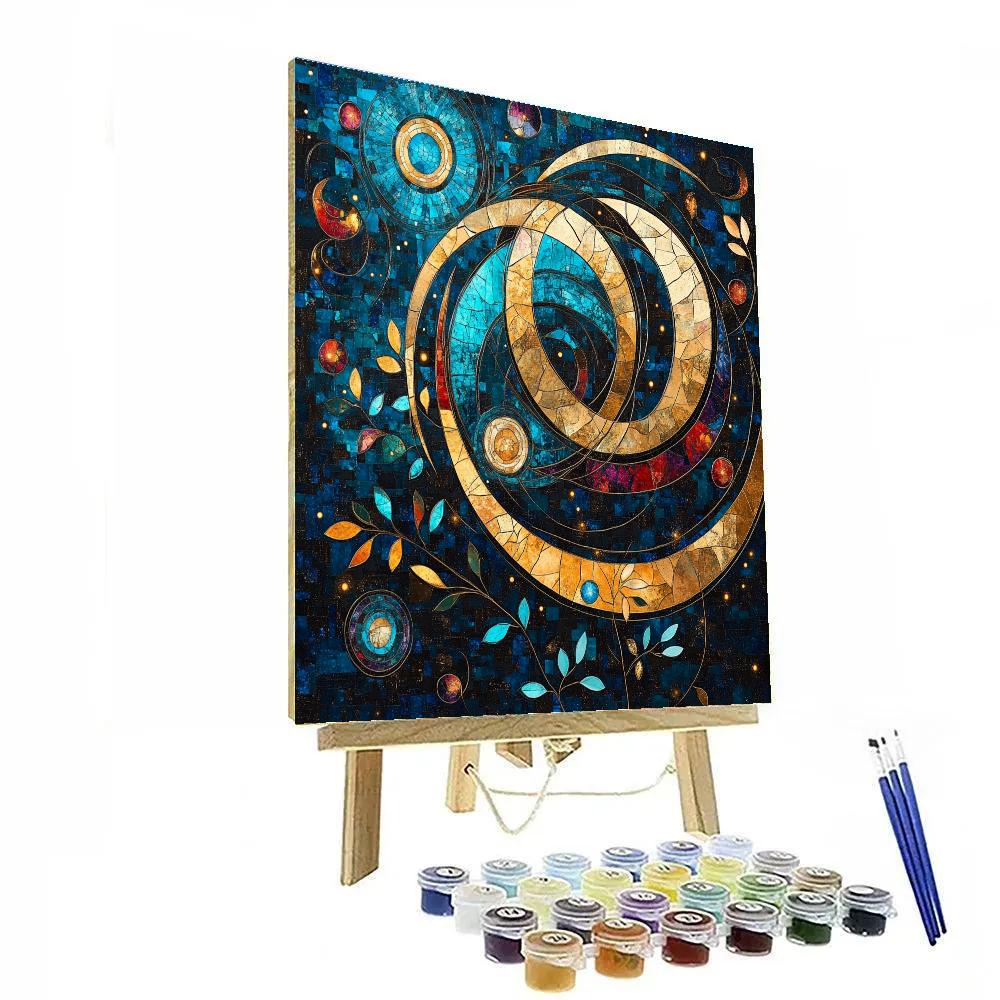 Gustav Klimt Inspired Celestial Garden Of Orbits Paint by numbers kits