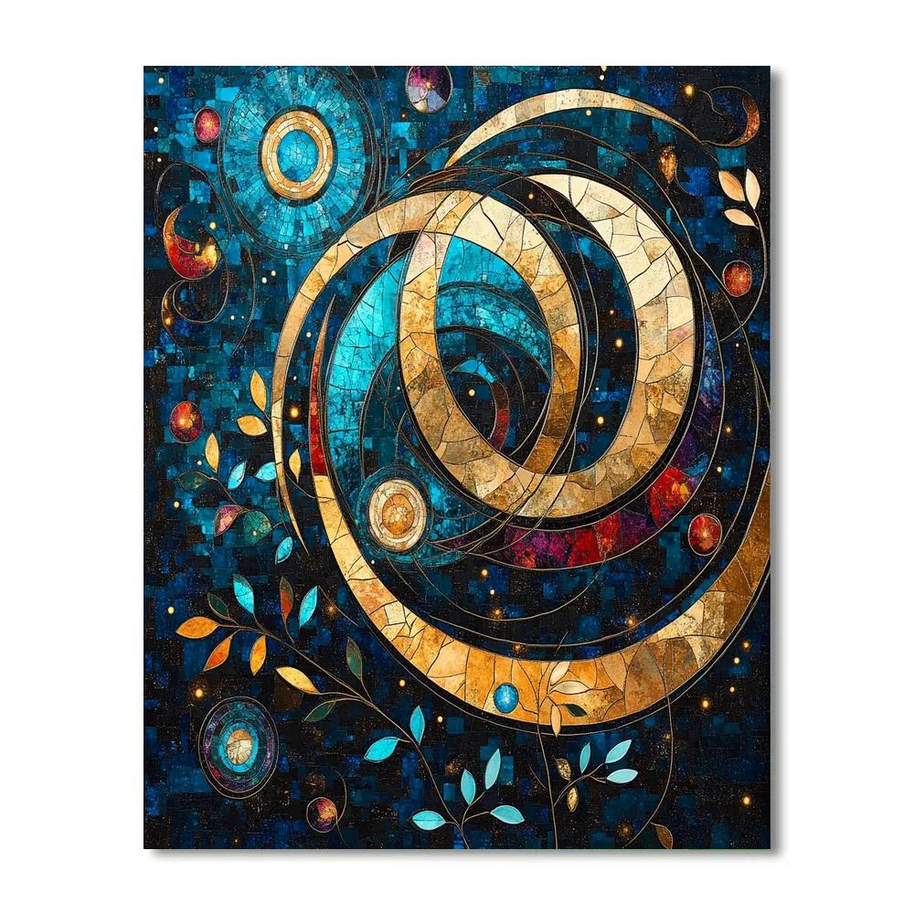 Gustav Klimt Inspired Celestial Garden Of Orbits Paint by numbers kits