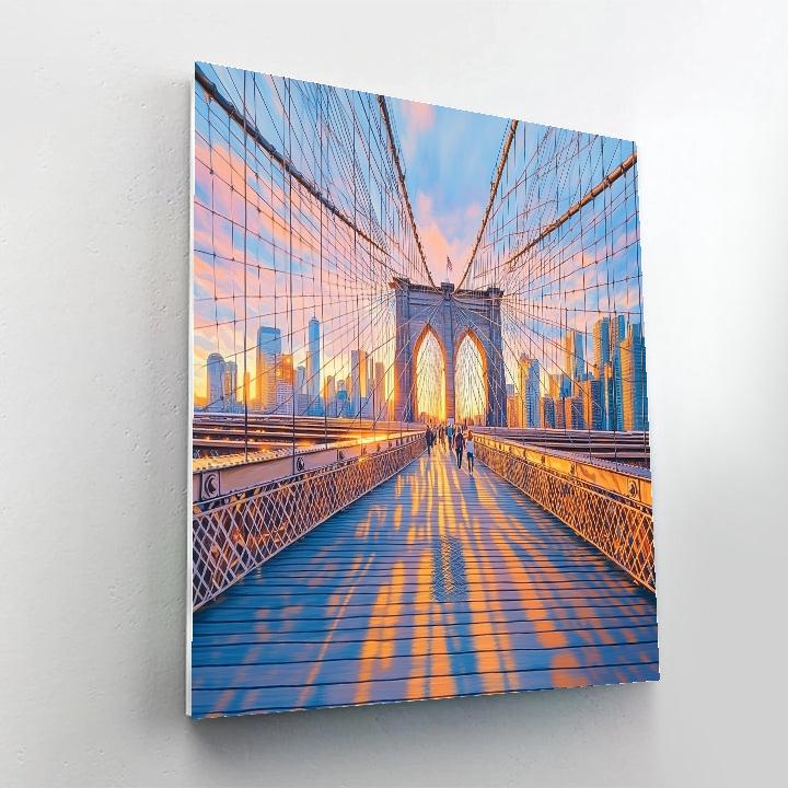 Brooklyn Bridge Promenade Looking To Manhattan New York United States Numbered painting kits