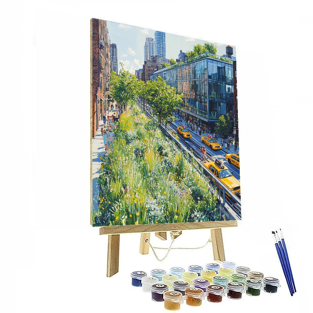 High Line Park Overlooking Chelsea New York United States Numbered painting kits