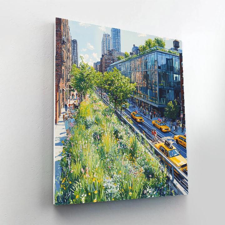 High Line Park Overlooking Chelsea New York United States Numbered painting kits