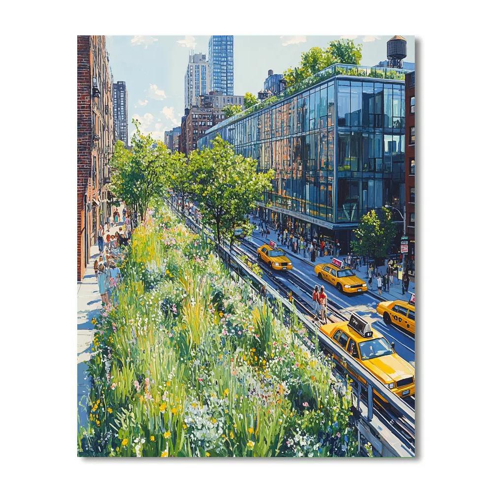 High Line Park Overlooking Chelsea New York United States Numbered painting kits
