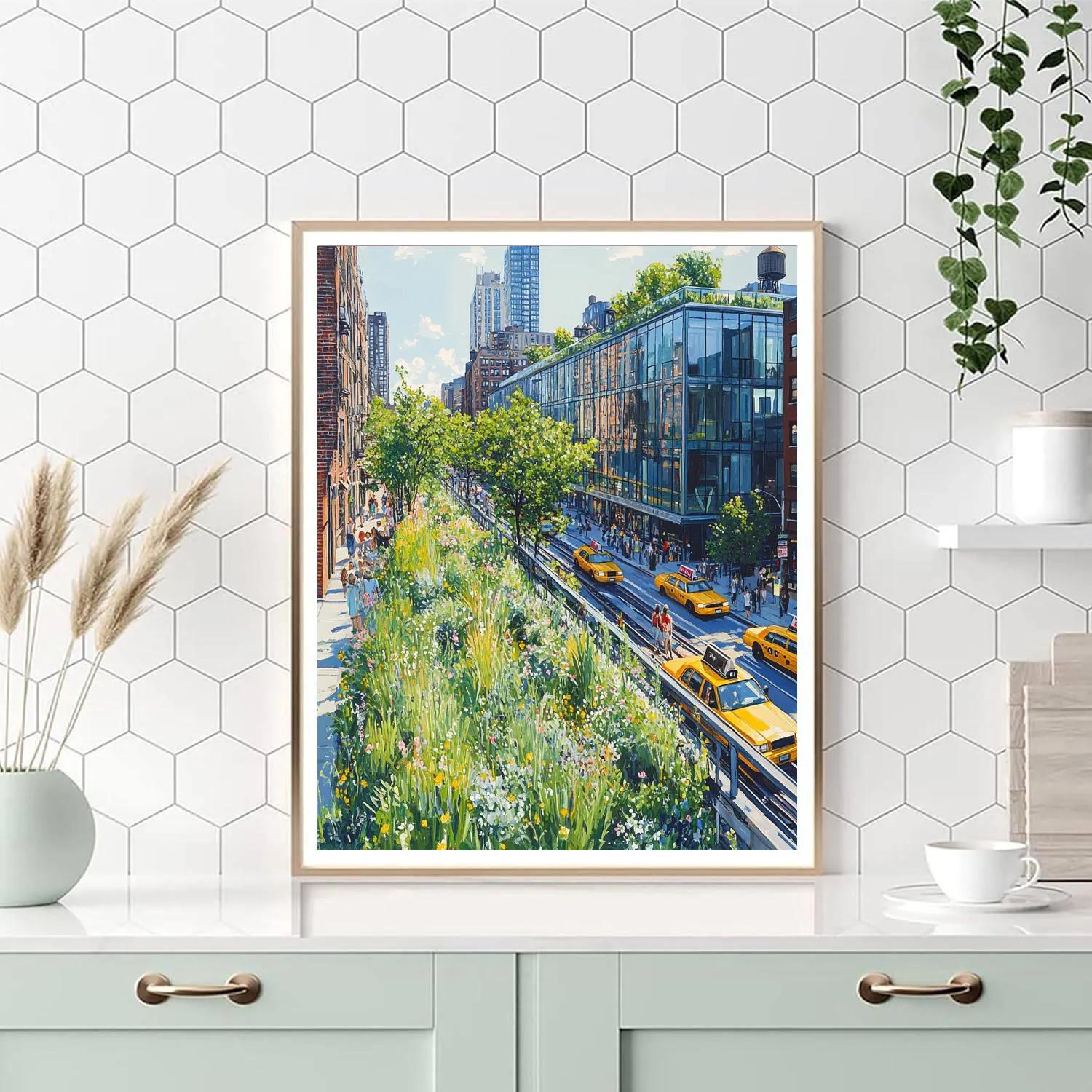 High Line Park Overlooking Chelsea New York United States Numbered painting kits