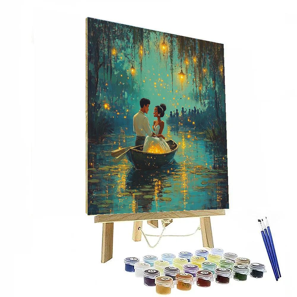 Prince Naveen And Tiana Bayou Evening Disney Inspired DIY paint by numbers