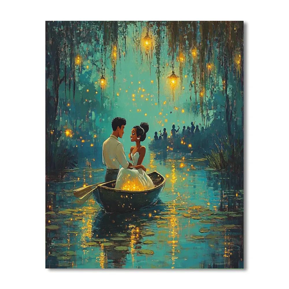 Prince Naveen And Tiana Bayou Evening Disney Inspired DIY paint by numbers