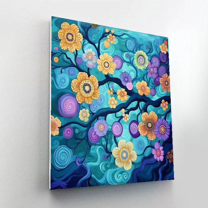 Gustav Klimt Inspired Enchanted Coral Reef Pattern paint by color