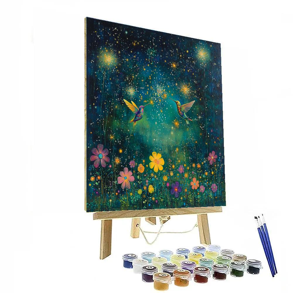 Frida Kahlo Inspired Hummingbird Constellation Garden painting number kit