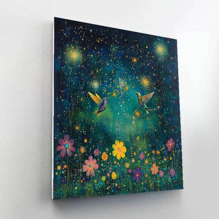 Frida Kahlo Inspired Hummingbird Constellation Garden painting number kit