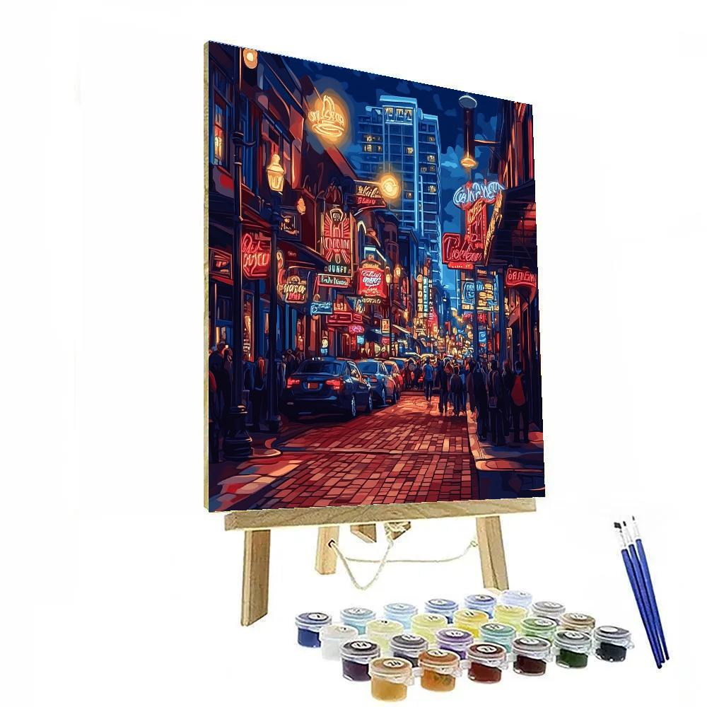 Gaslamp Quarter Night Lights San Diego United States paint by number