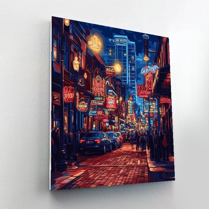 Gaslamp Quarter Night Lights San Diego United States paint by number