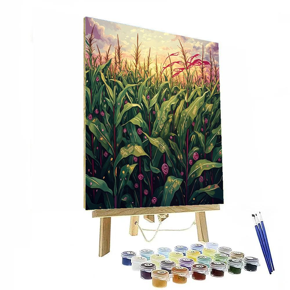 Frida Kahlo Inspired Cornfield Of Ancestral Whispers Number painting